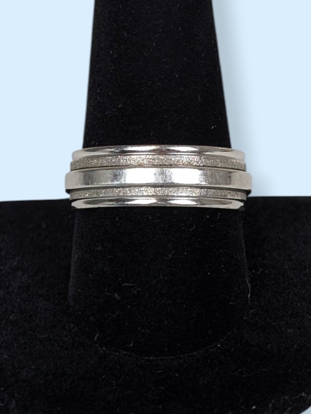 Silver Metallic Spinner Fidget Ring